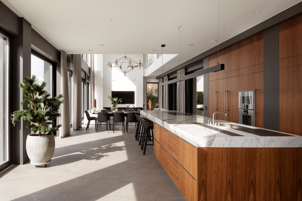 open plan kitchen living room