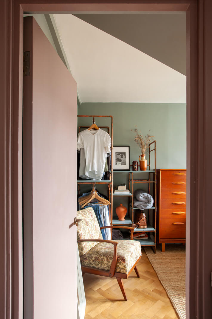 open wardrobe storage bedroom