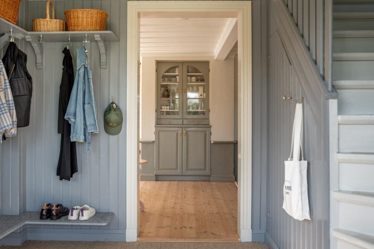 paneled hall with hat shelf