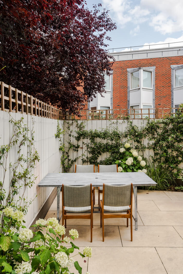 paved garden Color, Pattern, and Texture in a Renovated London Townhouse