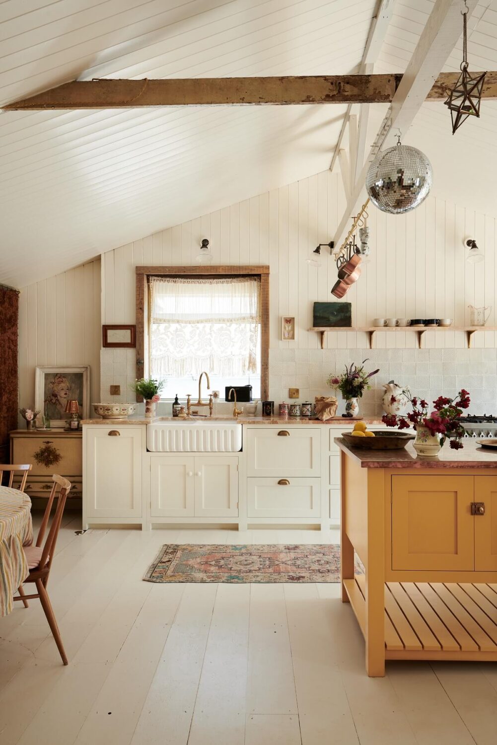 pearl lowe devol kitchen mustard yellow kitchen island nordroom Yellow Kitchen Design Ideas (with Paint Colors)