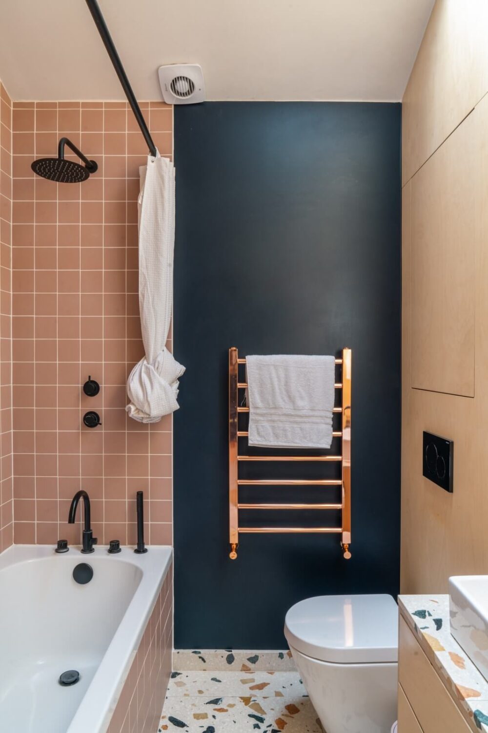pink and blue bathroom