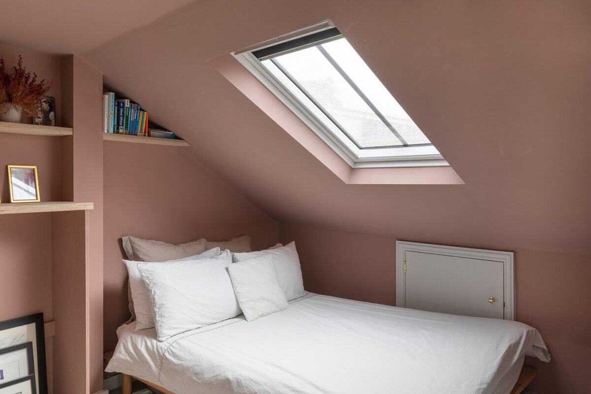 pink attic bedroom