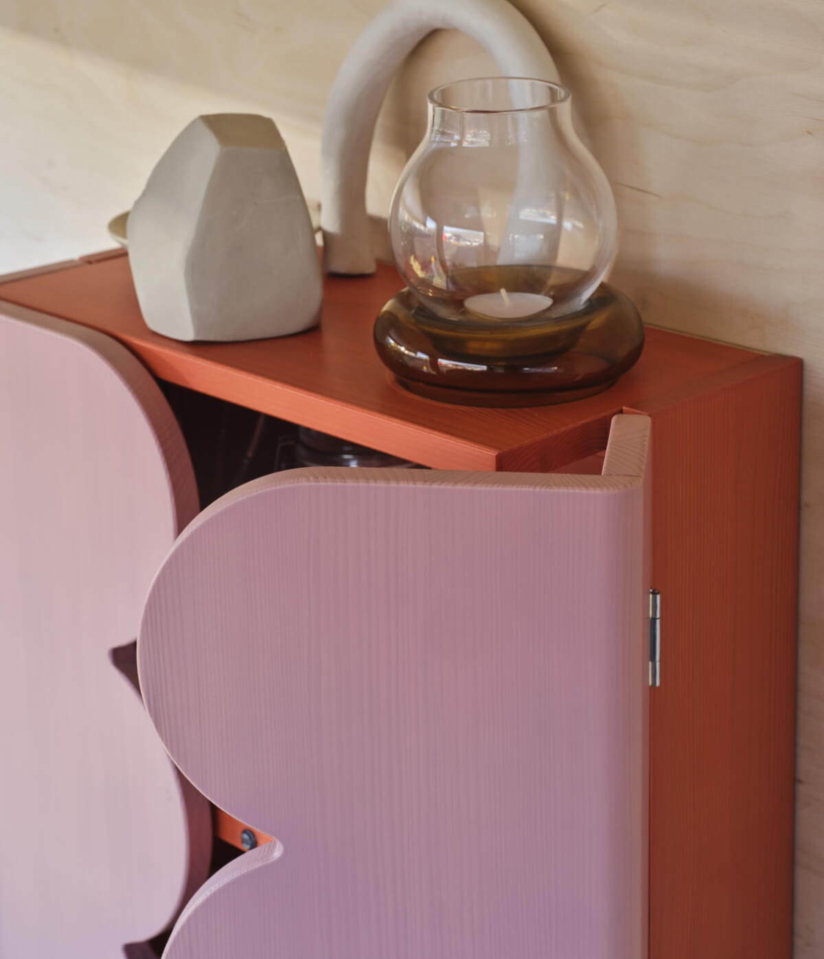 pink doors cabinet