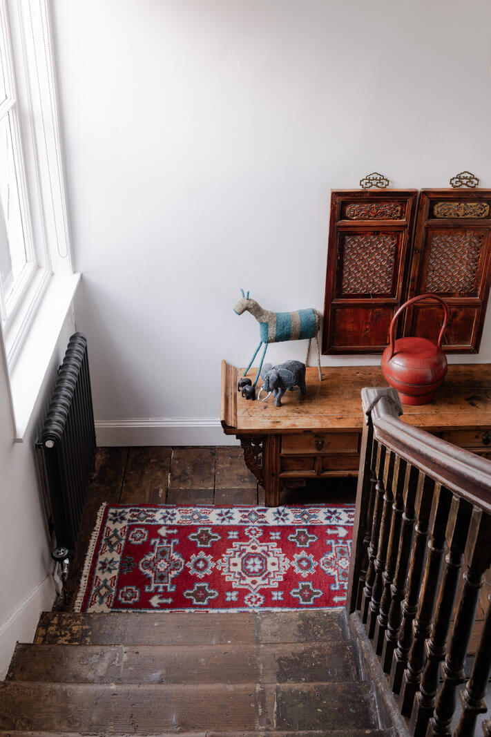 raw wooden stairs