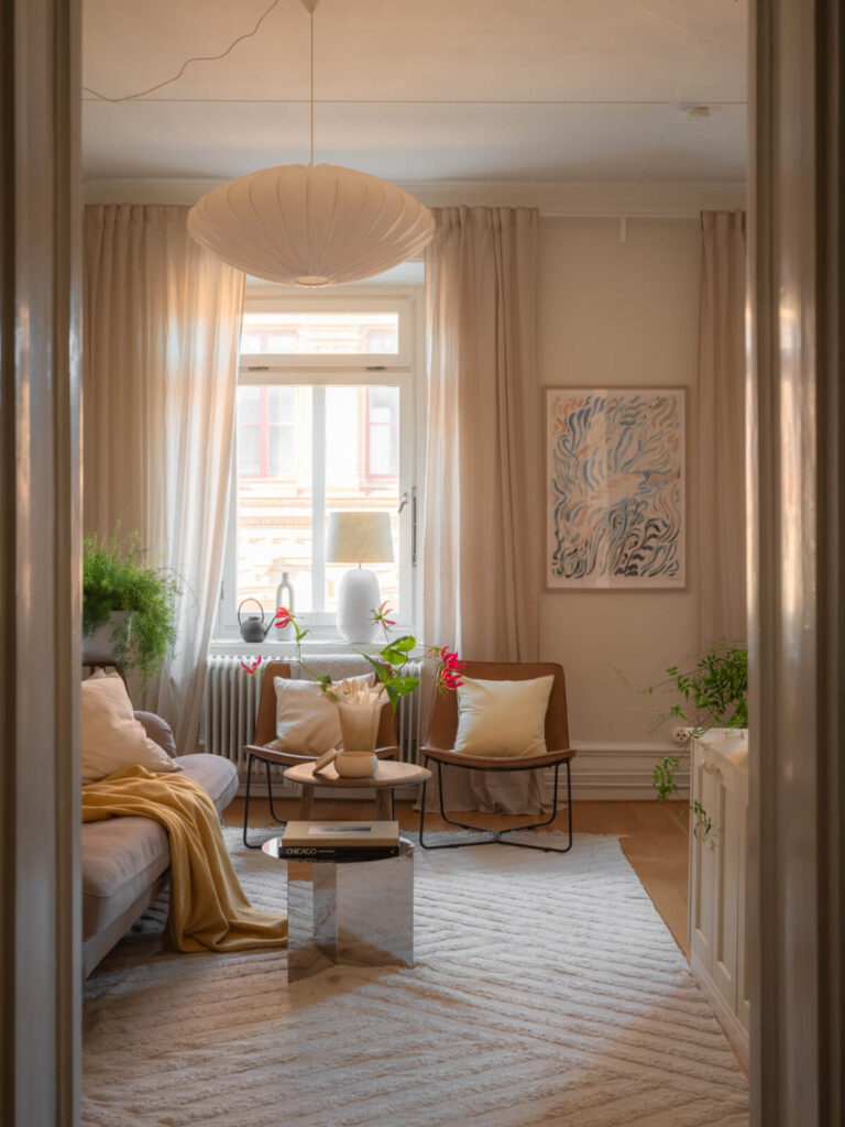 living room warm natural light