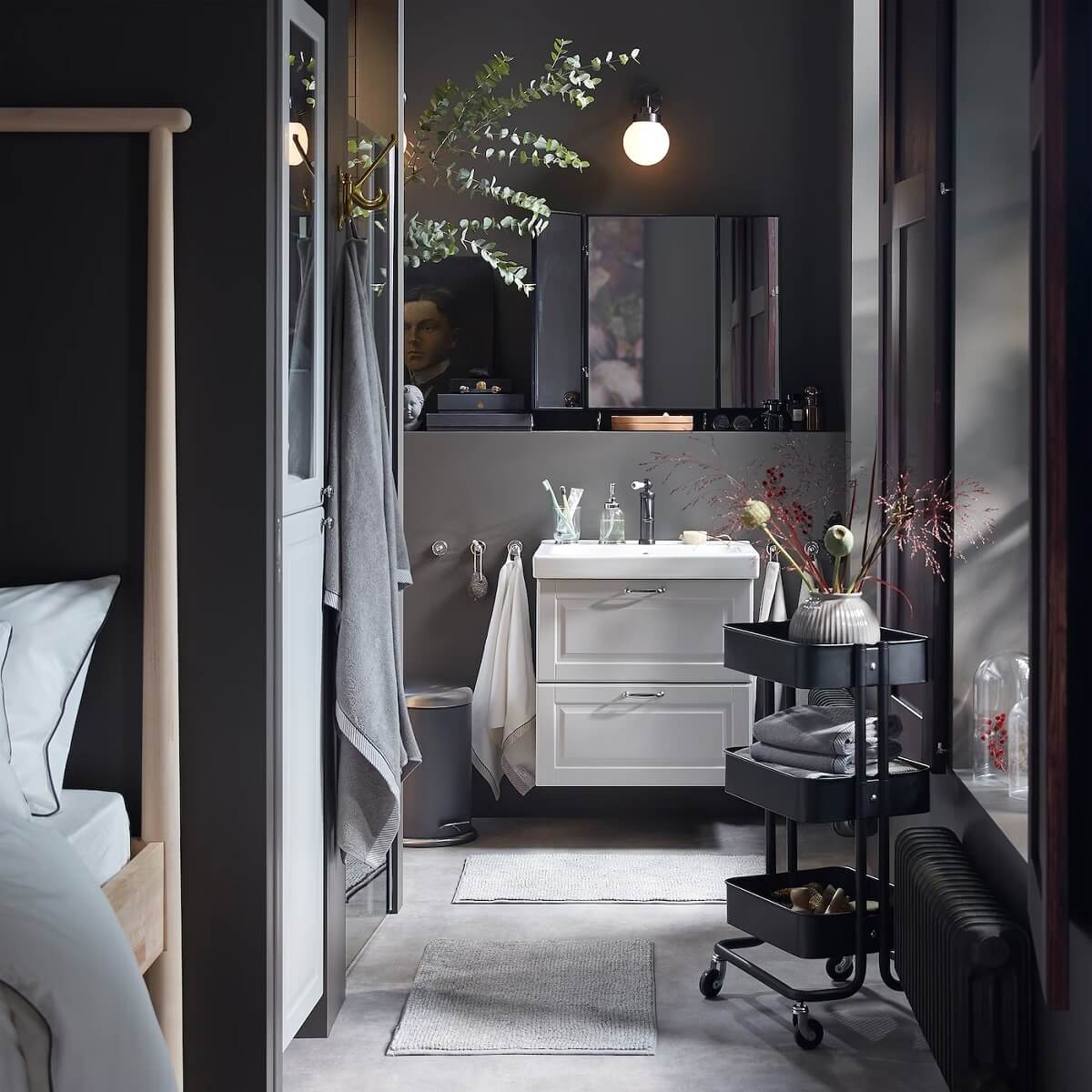 small gray bathroom ikea nordroom