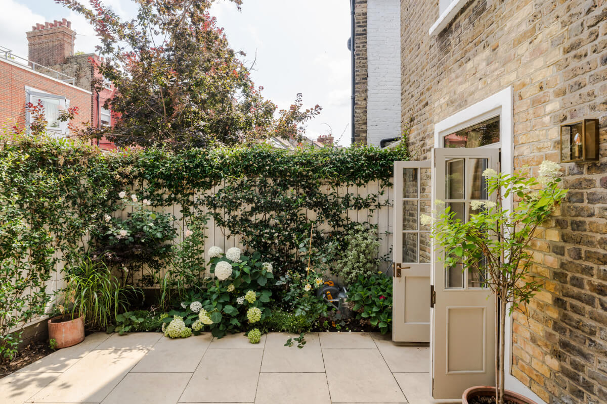 small paved garden