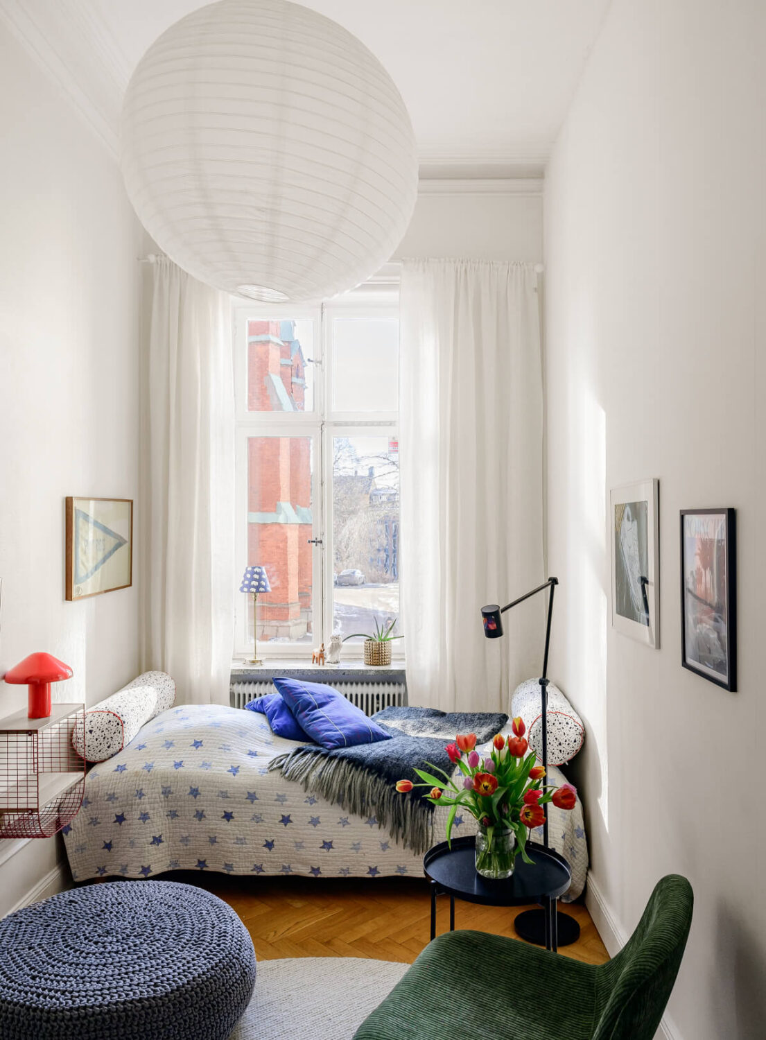 small white bedroom parquet floor