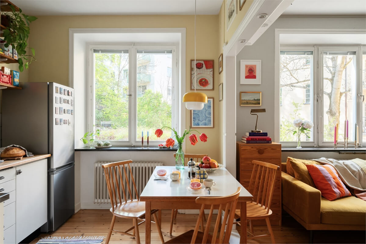 spacious studio apartment formica dining table