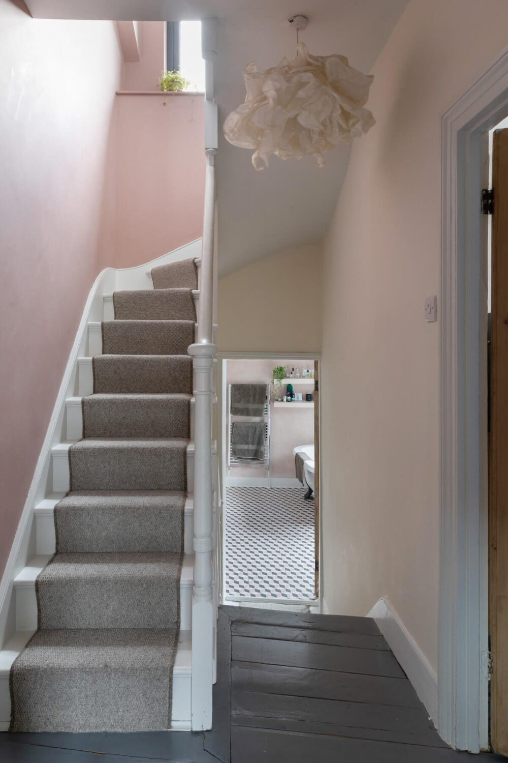 staircase gray painted floorboards nordroom