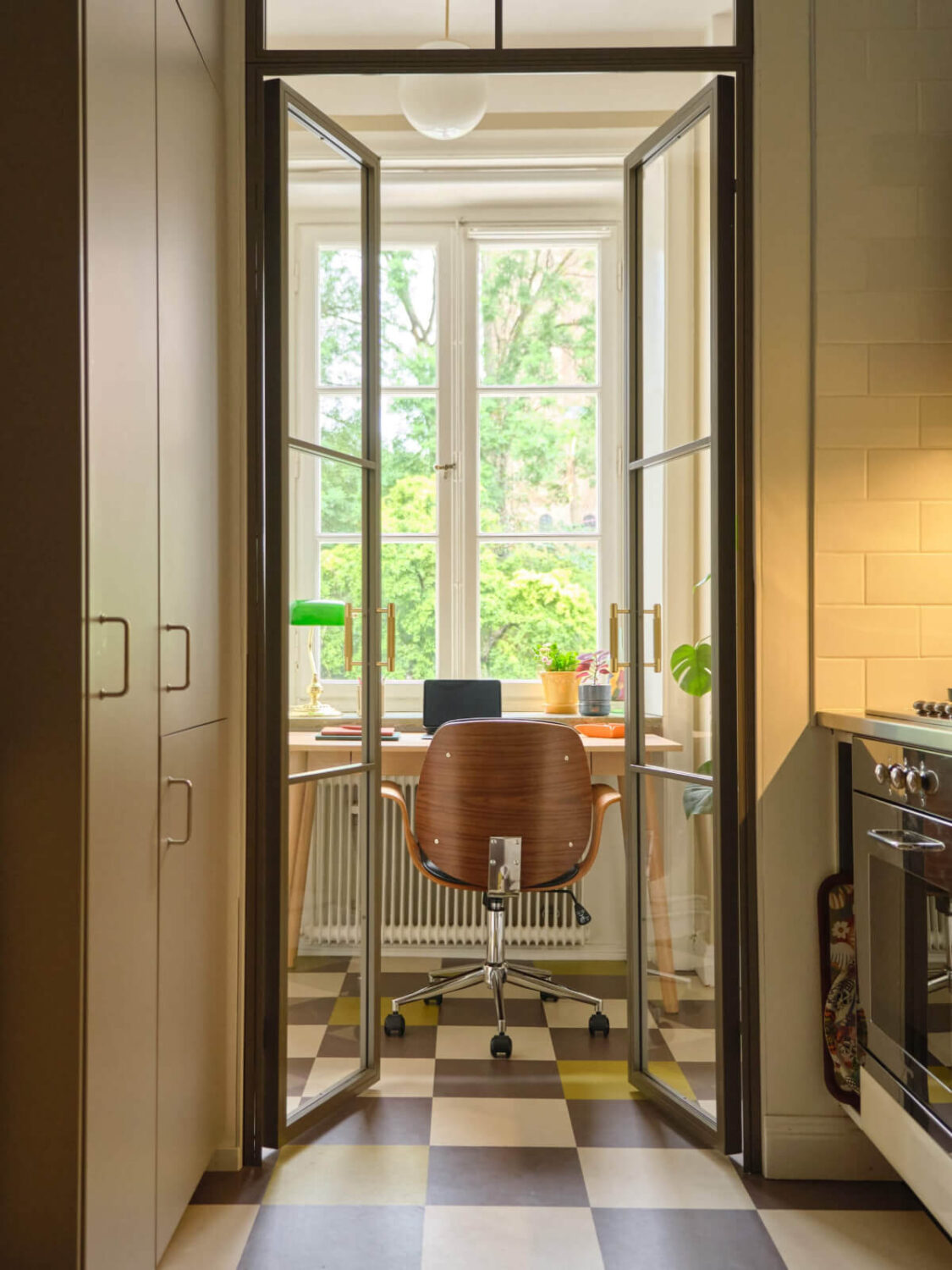 steel doors into home office