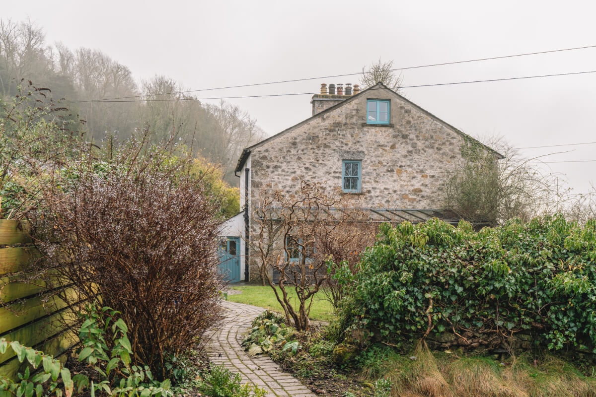 stone facade garden