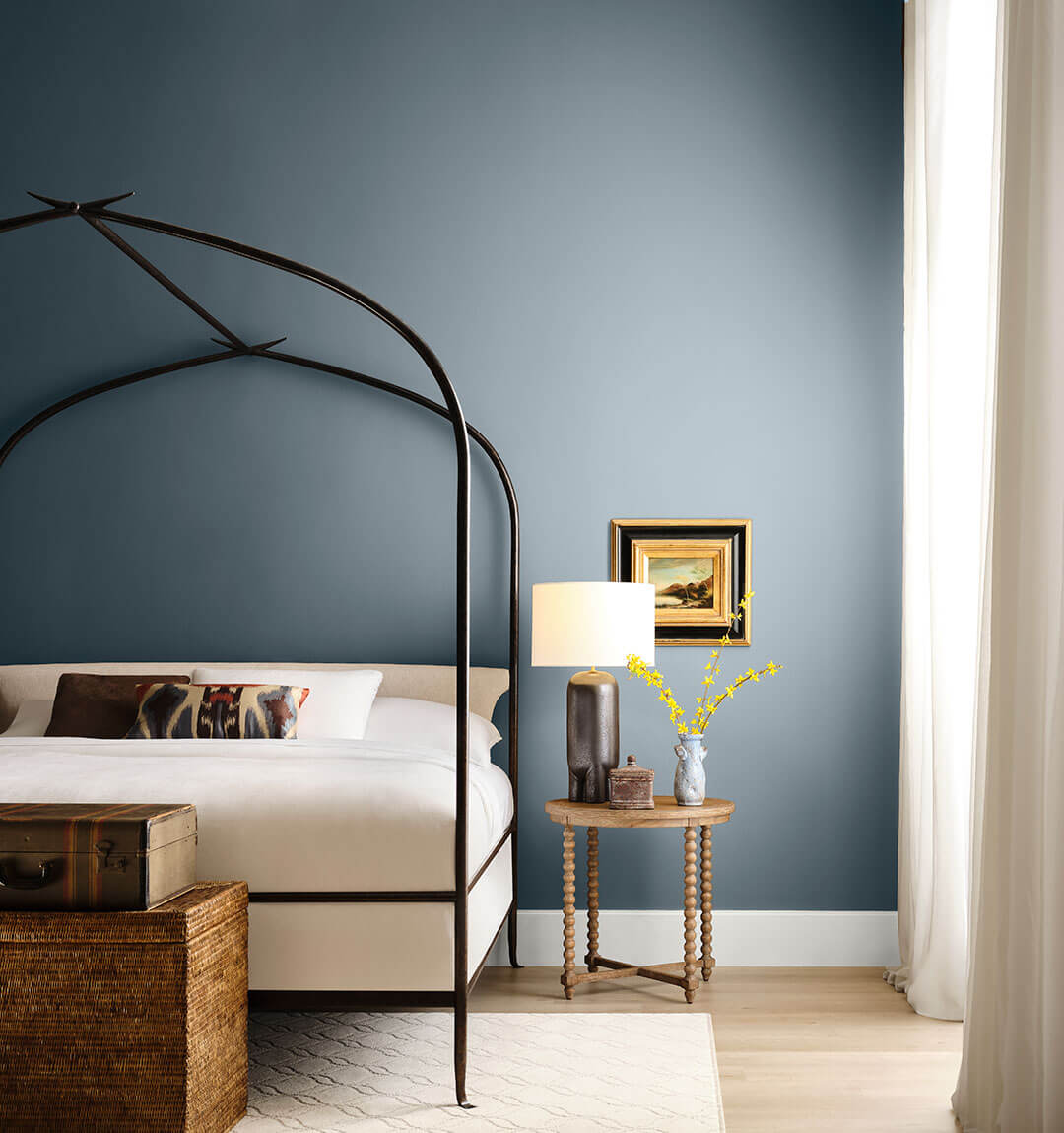 sw 2025 ccoty rain cloud sw 9639 bedroom 1 Sherwin-Williams Color Capsule of the Year 2025