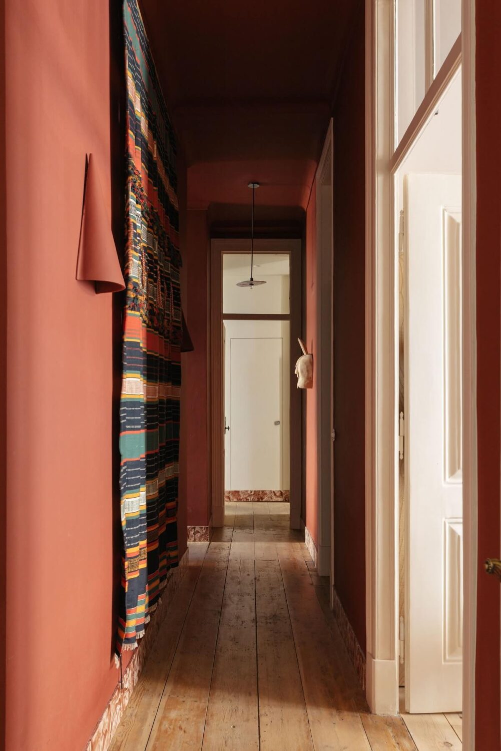 terracotta pink hallway