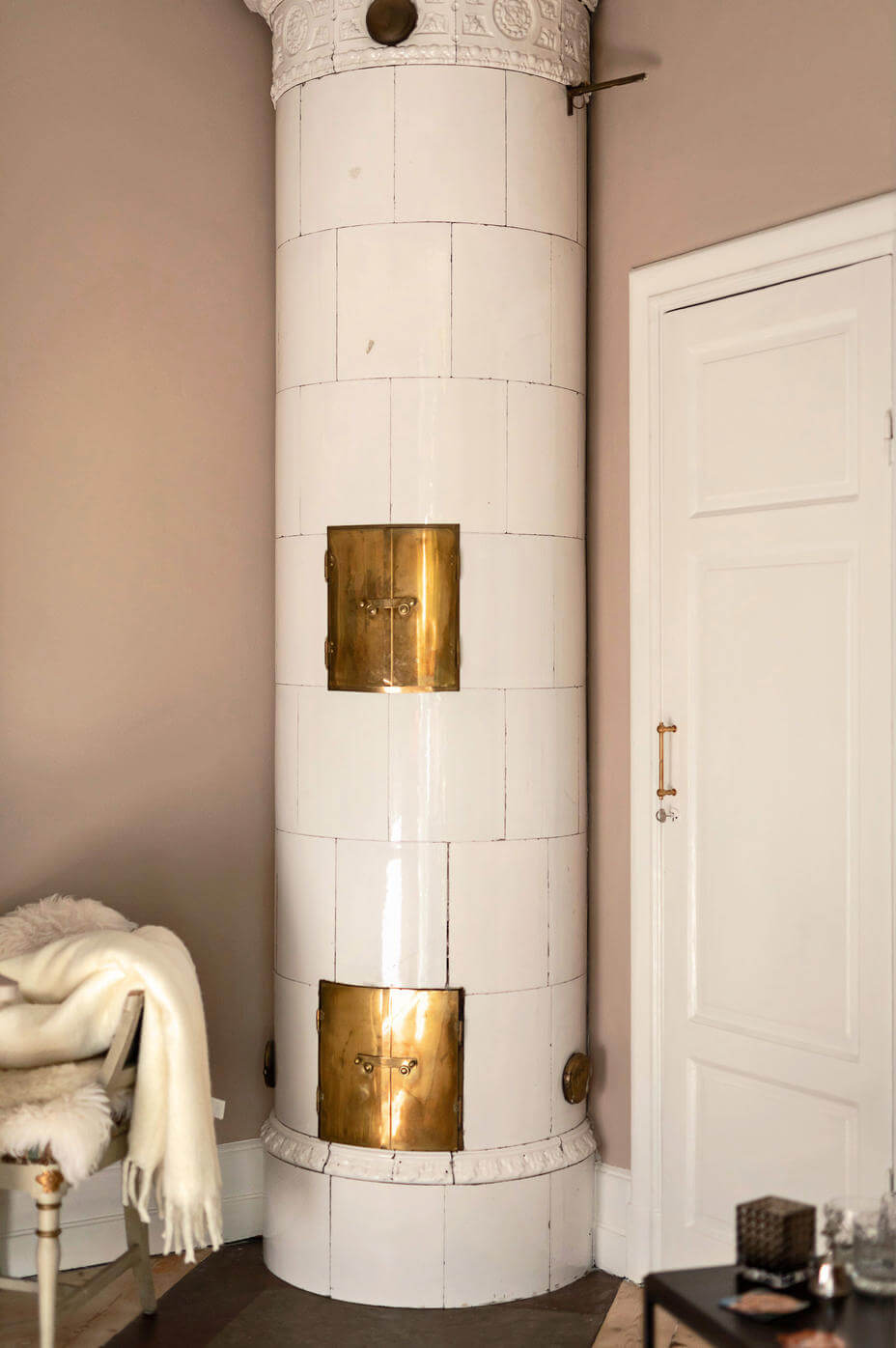 tiled fireplace