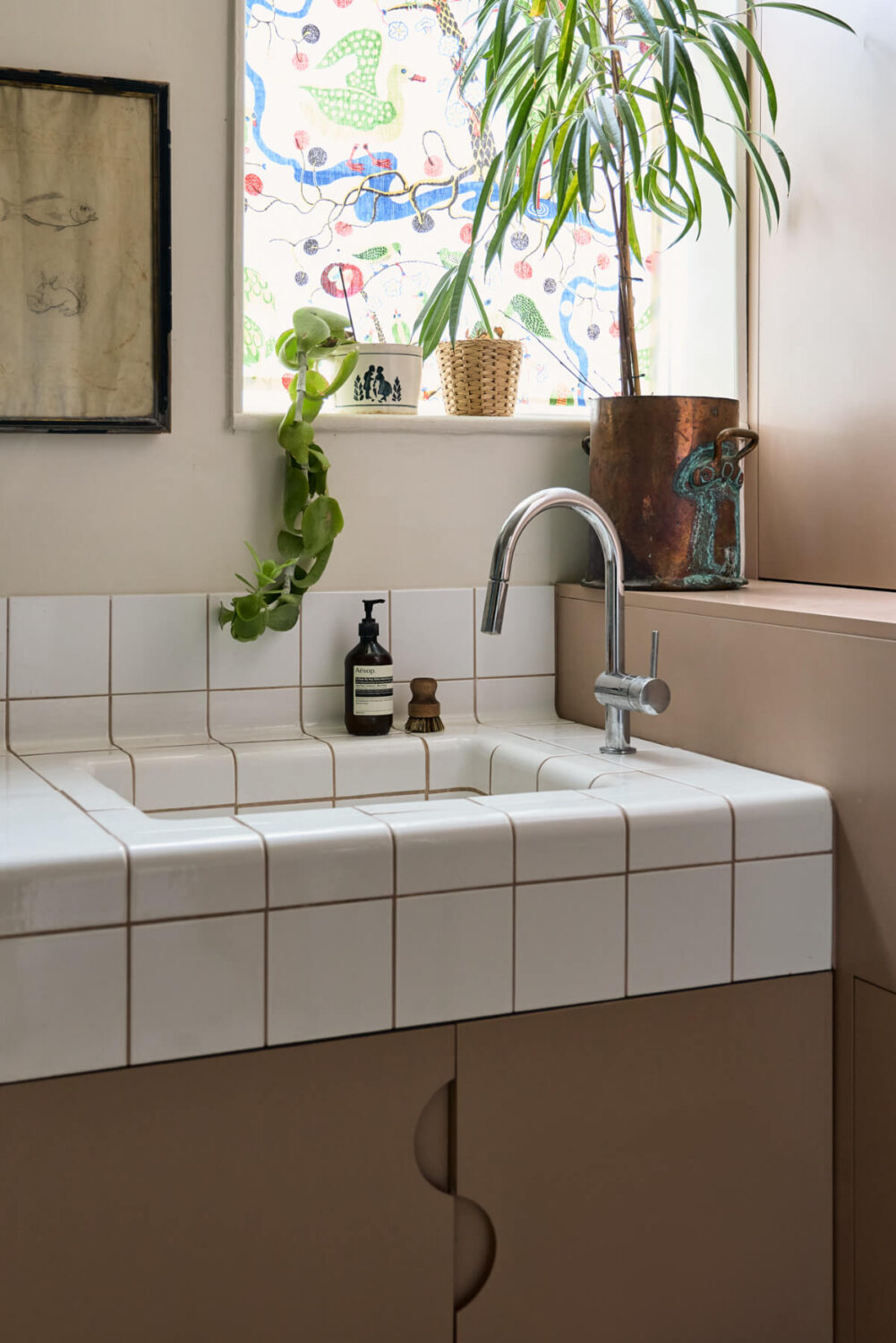 tiled sink