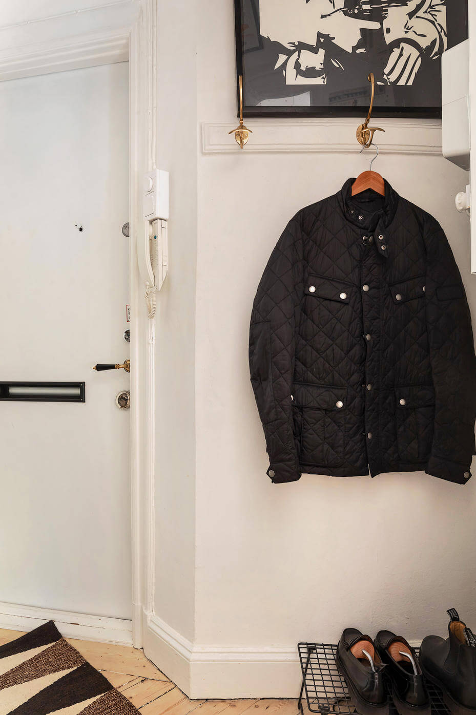 tiny hallway with storage