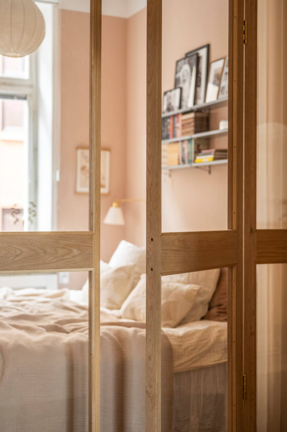 wood framed glass doors