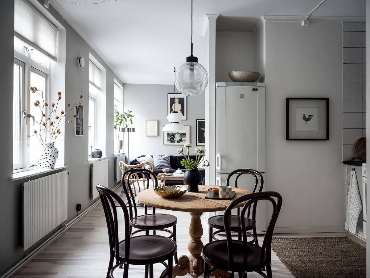 wooden dining table scandinavian studio