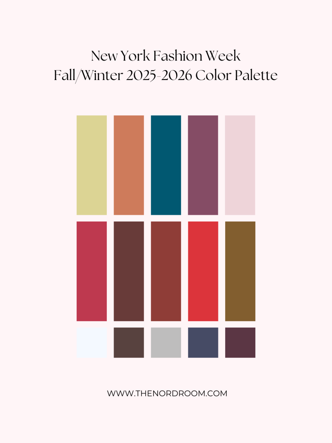 new york fashion week color trend report color of the year 2026 prediction nordroom 2026 Color of the Year Prediction (with Color Palettes)