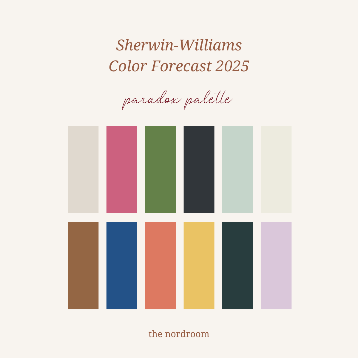 sherwin williams color forecast 2025 paradox palette nordroom The Color Trends for 2025: Warm, Natural Shades and a Cheerful Accent