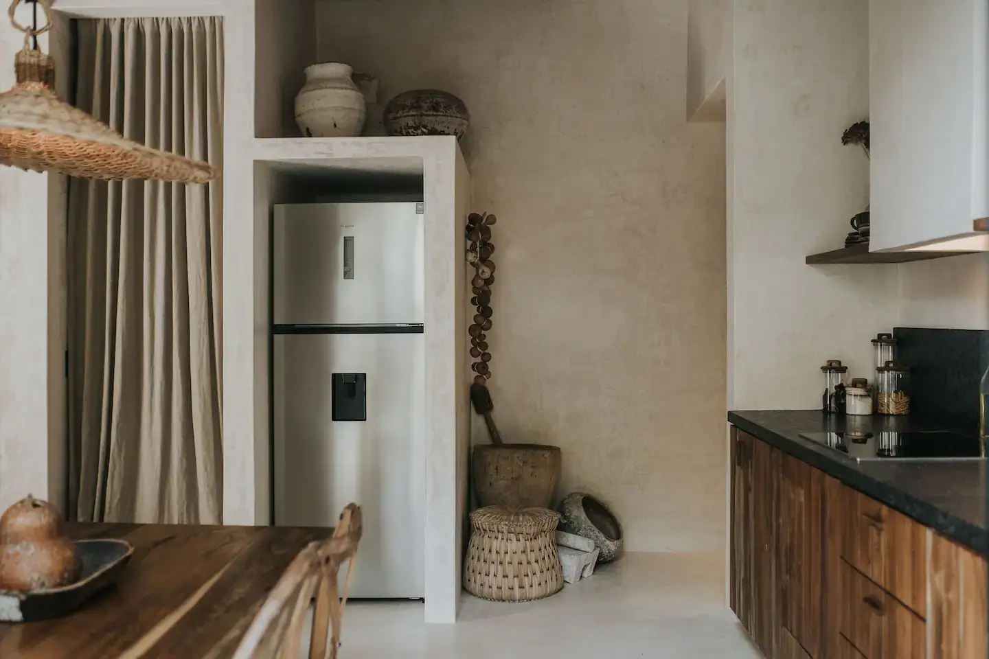 kitchen-rustic-wooden-cabinets-niche-fridge-nordroom